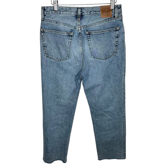 TOTEME Classic Cut Denim Light Wash Ankle Frayed Denim Jeans Women's Size 28 - Picture 3 of 14